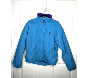 Vintage Patagonia Purple Fleece Lined Blue Winter Ski Jacket Kids Unisex 13/14